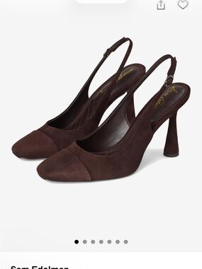 Sam Edelman Essa Chocolate Brown Suede Slingback Heels
